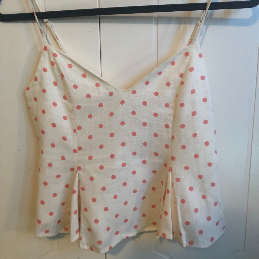 Zara Pink Polka Dot Crop Top | Size S